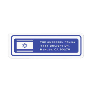 Israelische Flagge Rücksende-Adressetiketten