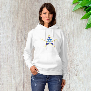 Israelische Flagge Stern Davids Gold besetzt Hoodie
