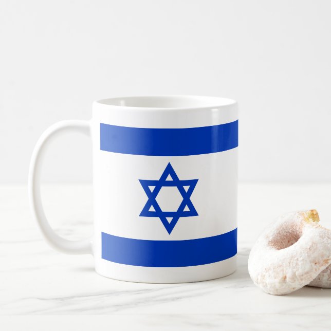 israelische Flagge - Stern von David Kaffeetasse (Mit Donut)