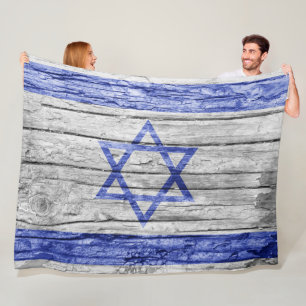 Israelische Holzflagge Fleecedecke
