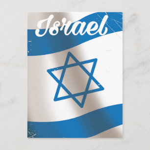 Israelische Nationalflagge Vintage-Reiseposter Postkarte