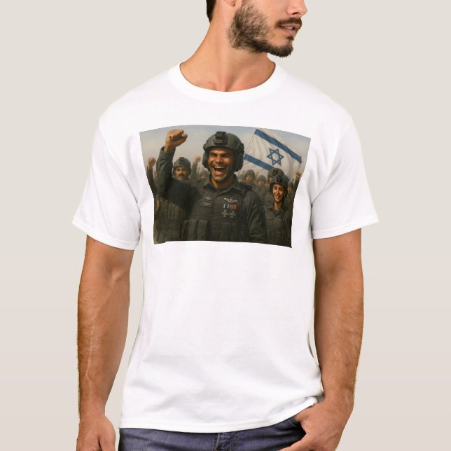 Israelische Truppen feiern gemeinsamen Sieg T-Shirt (Vorderseite)
