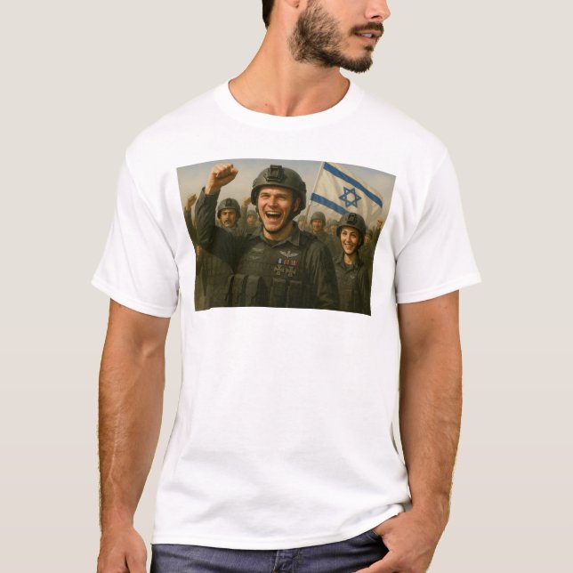 Israelische Truppen feiern gemeinsamen Sieg T-Shirt (Vorderseite)