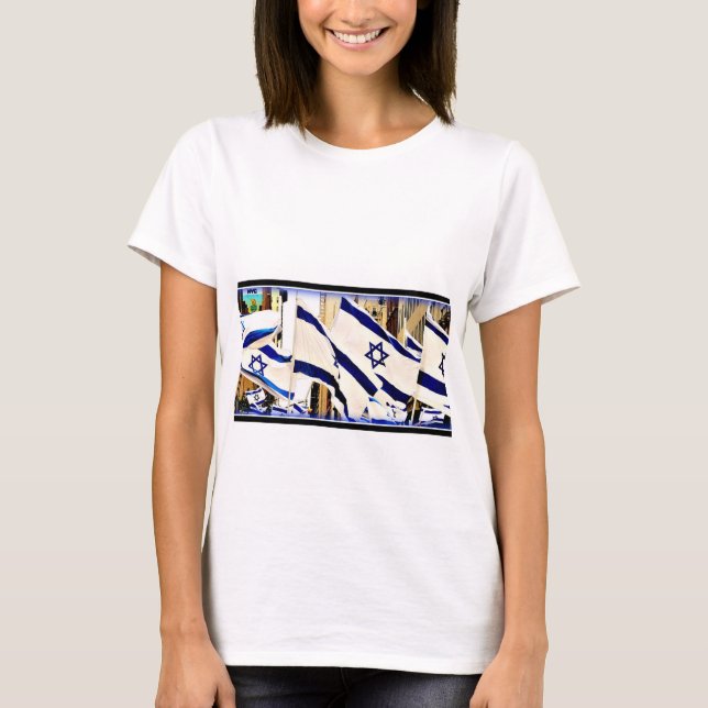 Israelischer Flaggen-T - Shirt (Vorderseite)