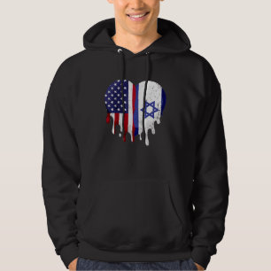 Israelisches Kulturerbe Monat Israel Flaggenherz Hoodie