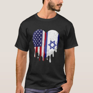Israelisches Kulturerbe Monat Israel Flaggenherz T-Shirt