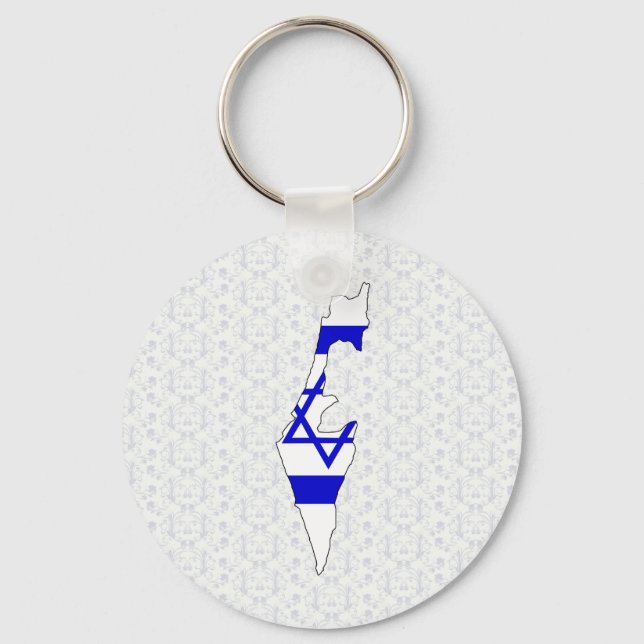 Israels Flag-Karte Schlüsselanhänger (Vorderseite)