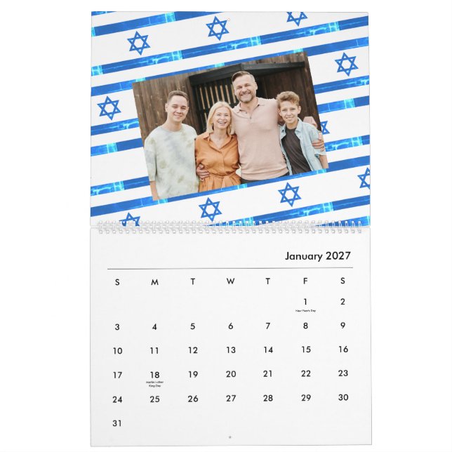 Israels Flagge ל ו ח ש ה 2026 jüdischer Amerikaner Kalender (Jan 2027)