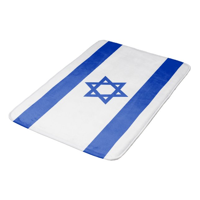 Israels Flagge moderner patriotisch Badematte (Schrägansicht)
