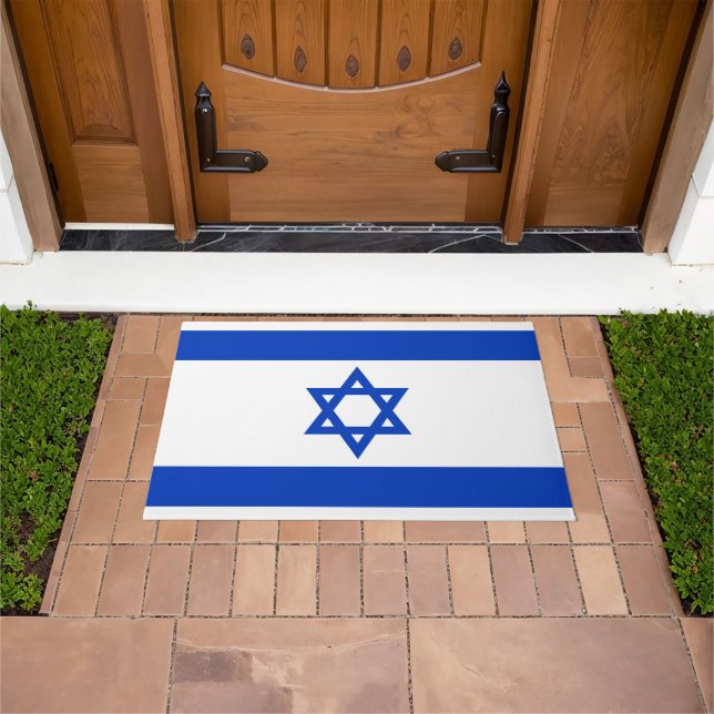 Israels Flagge moderner patriotisch Fußmatte (Außenbereich)