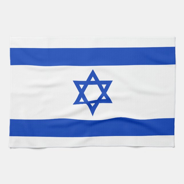 Israels Flagge moderner patriotisch Geschirrtuch (Horizontal)