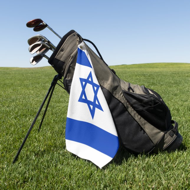 Israels Flagge moderner patriotisch Golfhandtuch (Gras)