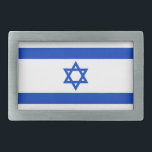 Israels Flagge moderner patriotisch Rechteckige Gürtelschnalle<br><div class="desc">Israel flaggt moderne patriotische Gürtelschnalle. Die israelische Flagge.</div>