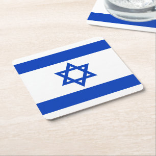 Israels Flagge moderner patriotisch Rechteckiger Pappuntersetzer