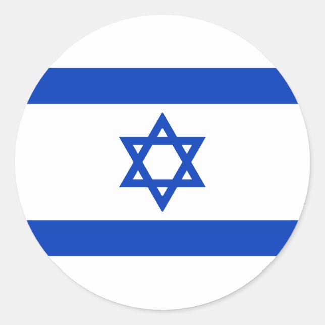 Israels Flagge Runder Aufkleber (Vorderseite)
