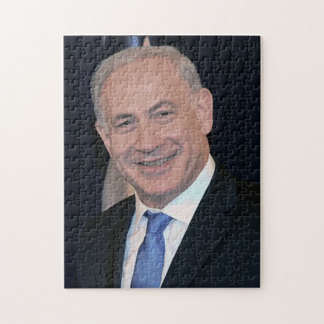 Israels Premierminister Benjamin Netanyahu Puzzle (Vertikal)