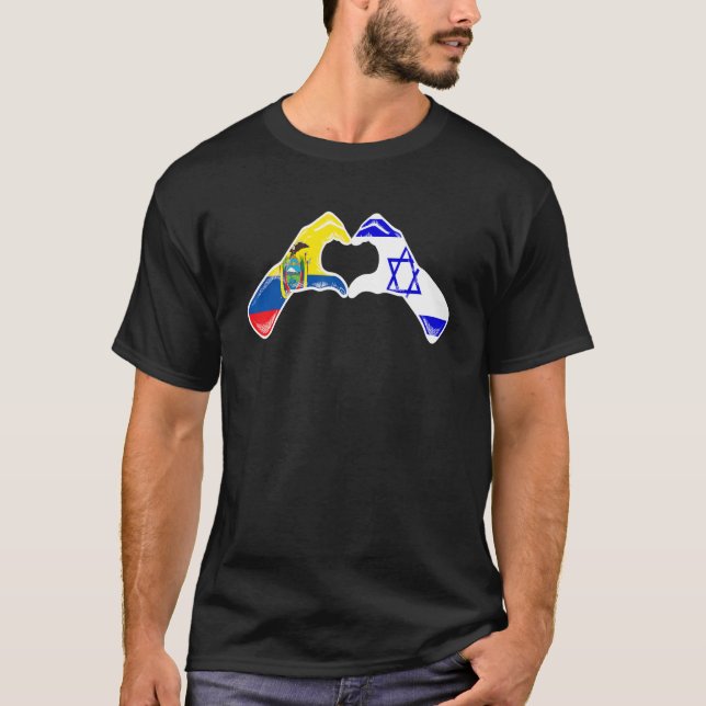 Isreal Ecuador Flag Isreali Ecuadorian Heart T-Shirt (Vorderseite)