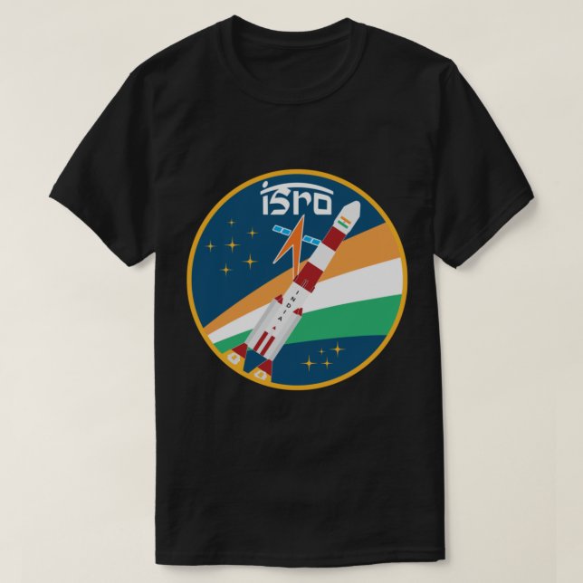 ISRO Indian Space Research PSLV Rocket Space Desig T-Shirt (Design vorne)