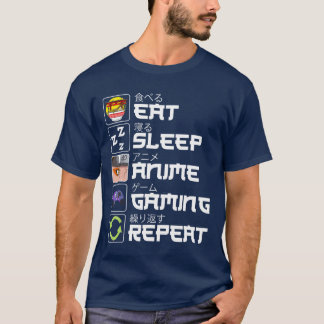 Iss Anime Spielen Wiederholen Otaku Anime Manga fa T-Shirt