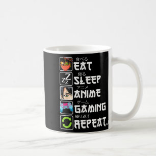 Iss Animespielen Wiederhole Gamer Männer Teenager Kaffeetasse