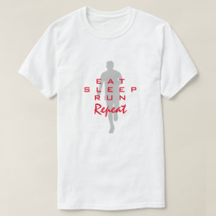 Iss Ätsch schlafen laufen wiederholen lustiges Lau T-Shirt