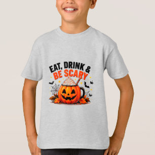 Iss auf, trinke und sei lustig gruseliger Kürbis H T-Shirt