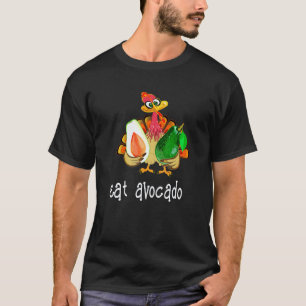 Iss Avocado Truthahn Pilgerhut Vegan Erntedankfest T-Shirt