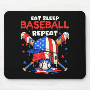 Iss Baseball Schlafen Wiederholen Lustiges Eis Dri Mousepad