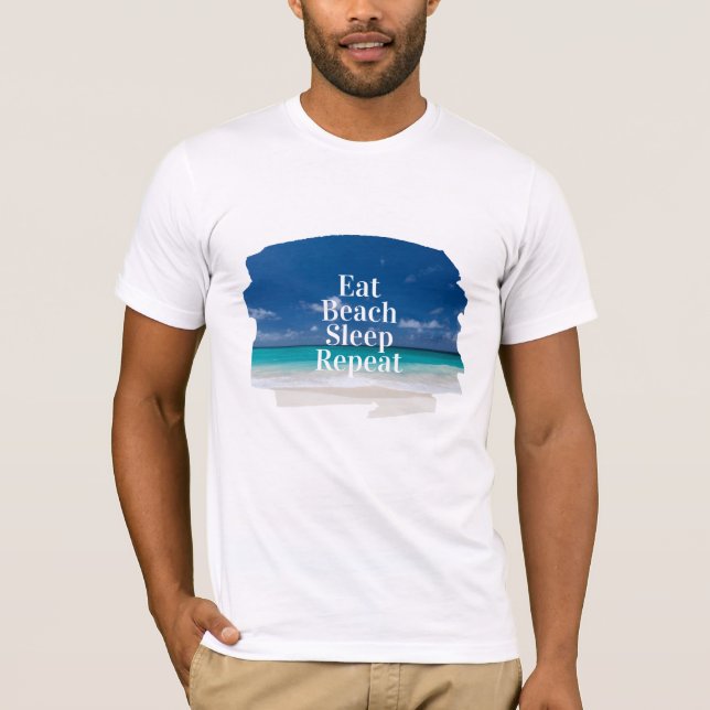 Iss Beach Sleep Wiederholung tropisch türkisfarben T-Shirt (Vorderseite)