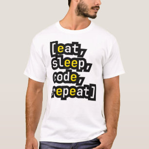 Iss Code Schlaf Wiederholen Lustiger Programmierer T-Shirt