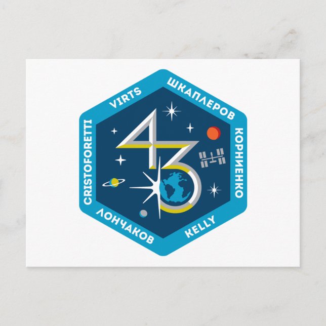 ISS-Crews: Expedition 43 Postkarte (Vorderseite)