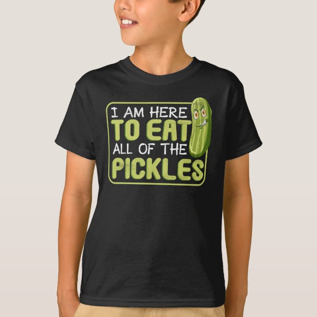 Iss Cucumber hier essen alle vegetarischen Pickles T-Shirt (Vorderseite)