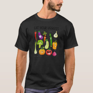 Iss dein Gemüse Retro 90er Style Gemüse Vegan T-Shirt