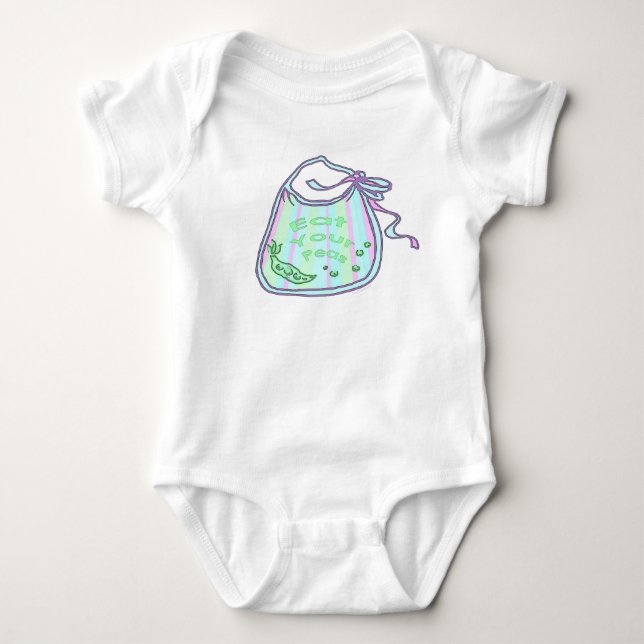 Iss Deine Erbsen Baby Bodysuit Strampler (Vorderseite)
