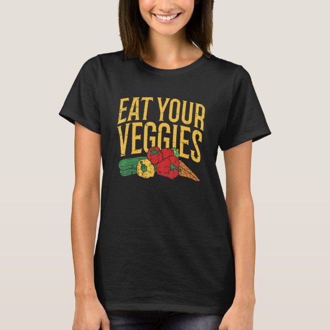 Iss deine Gemüse - Gemüse - Lustiges Veganuary Gem T-Shirt (Vorderseite)