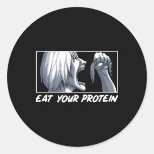 Iss Deinen Protein Anime Gym Manga Bodybuilding Fi Runder Aufkleber
