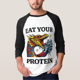 Iss Deinen Protein – Epischer Drache essender Ritt T-Shirt