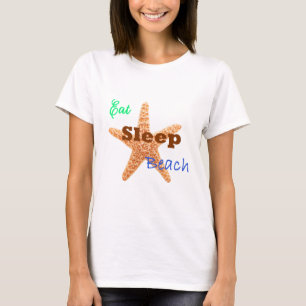 Iss dich Schlaf Strand - Damen T-Shirt