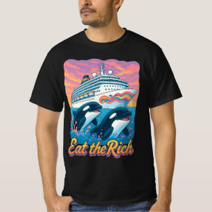 Iss die Reichen Wal 90er Schwertwal Tier Yacht T-Shirt
