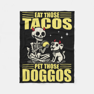 Iss diese Tacos Haustiere der Doggos Cinco de Mayo Fleecedecke