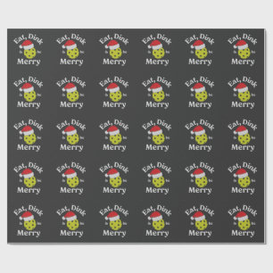 Iss Dink und sei fröhlich Pickleball Weihnachten Geschenkpapier