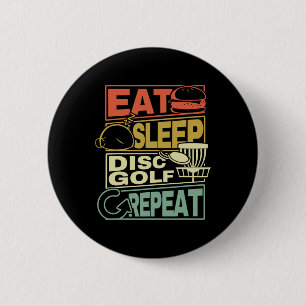Iss Disc Golf Wiederholen Shirt I Lustig Discgolf Button