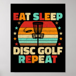Iss Discgolf Wiederholen Frisbee Disc Golf Liebhab Poster