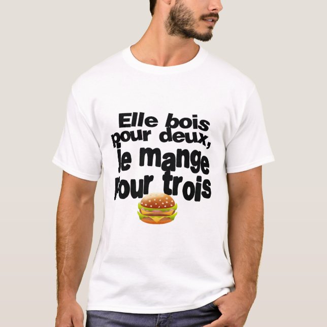 Iss drei zwei Humor Hamburger Drose s T-Shirt (Vorderseite)