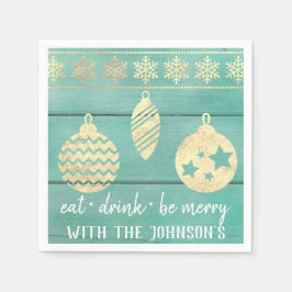 Iss Drink be Merinth Mint Holz White Gold Schneefl Serviette