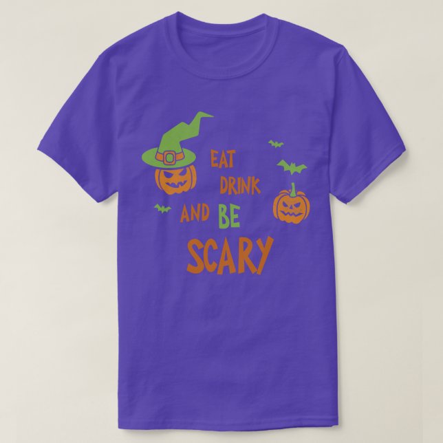 Iss Drink und Beängstigende lustige Halloween T-Sh T-Shirt (Design vorne)