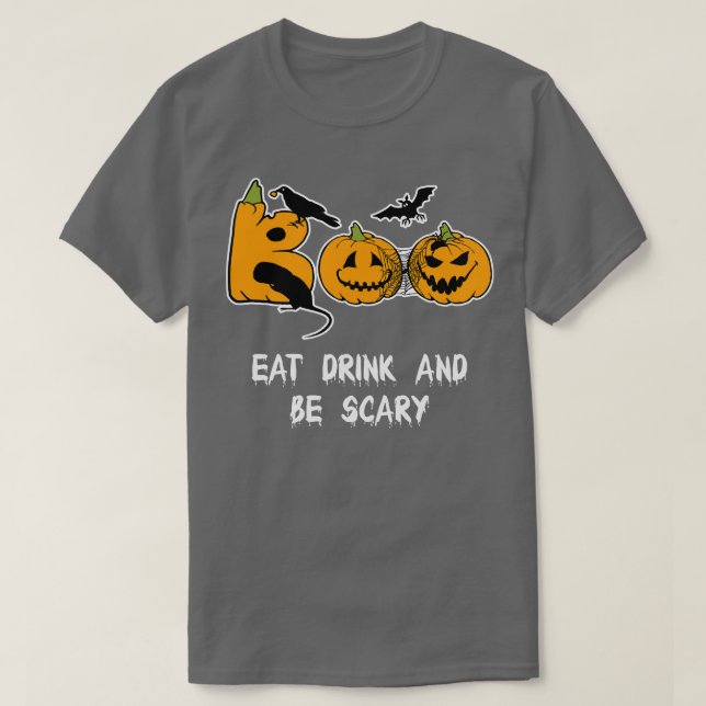 Iss Drink und Beängstigende lustige Halloween T-Sh T-Shirt (Design vorne)