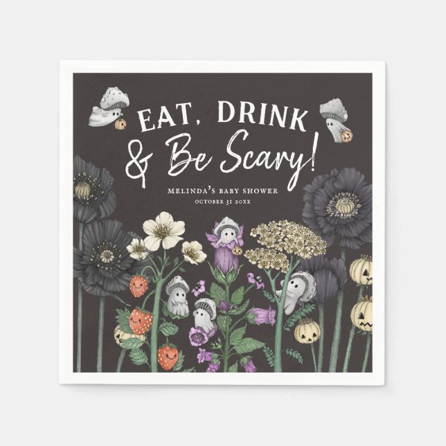 Iss Drink und sei Beängstigend Halloween Baby Dusc Serviette (Vorderseite)