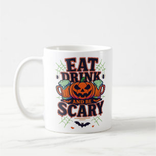 Iss Drink und sei Beängstigend Halloween Design kr Kaffeetasse