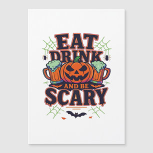 Iss Drink und sei Beängstigend Halloween Design kr Magnetkarte
